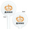 Vintage / Grunge Halloween White Plastic 5.5" Stir Stick - Double Sided - Round - Front & Back