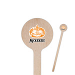 Vintage / Grunge Halloween 6" Round Wooden Stir Sticks - Single Sided (Personalized)