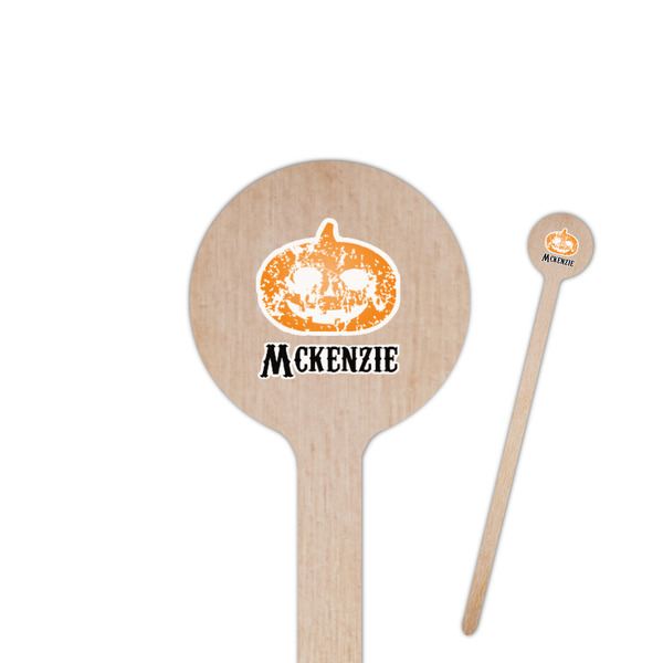 Custom Vintage / Grunge Halloween 7.5" Round Wooden Stir Sticks - Double Sided (Personalized)