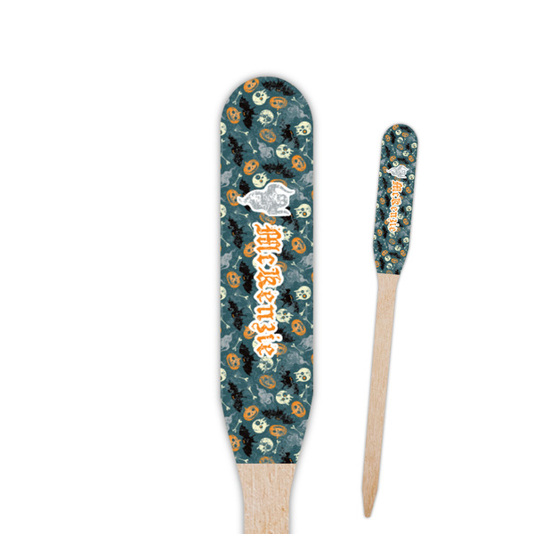 Custom Vintage / Grunge Halloween Paddle Wooden Food Picks - Double Sided (Personalized)