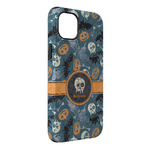 Vintage / Grunge Halloween iPhone Case - Rubber Lined - iPhone 14 Plus (Personalized)