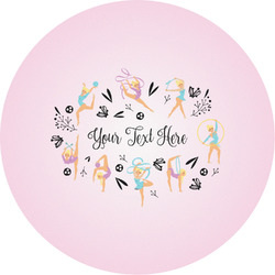 Gymnastics with Name/Text Multipurpose Round Labels - 2"