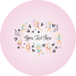 Gymnastics with Name/Text Multipurpose Round Labels - 3"