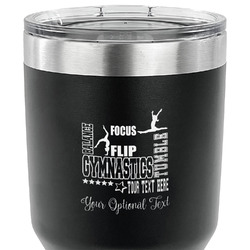 Gymnastics with Name/Text 30 oz Stainless Steel Tumbler - Black - Double Sided