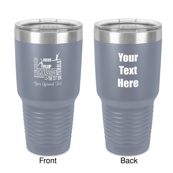 Custom Gymnastics with Name/Text 30 oz Stainless Steel Tumbler - Grey - Double-Sided