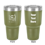 Gymnastics with Name/Text 30 oz Stainless Steel Tumbler - Olive - Double-Sided