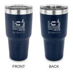 Gymnastics with Name/Text 30 oz Stainless Steel Tumbler - Navy - Double Sided