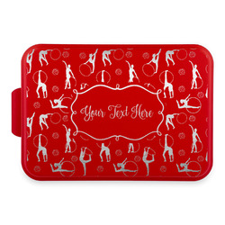 Gymnastics with Name/Text Aluminum Baking Pan with Red Lid