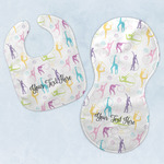 Gymnastics with Name/Text Baby Bib & Burp Set