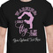 Gymnastics with Name/Text Black Crew T-Shirt on Model - CloseUp