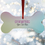 Gymnastics with Name/Text Ceramic Dog Ornament