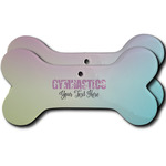 Gymnastics with Name/Text Ceramic Dog Ornament - Front & Back