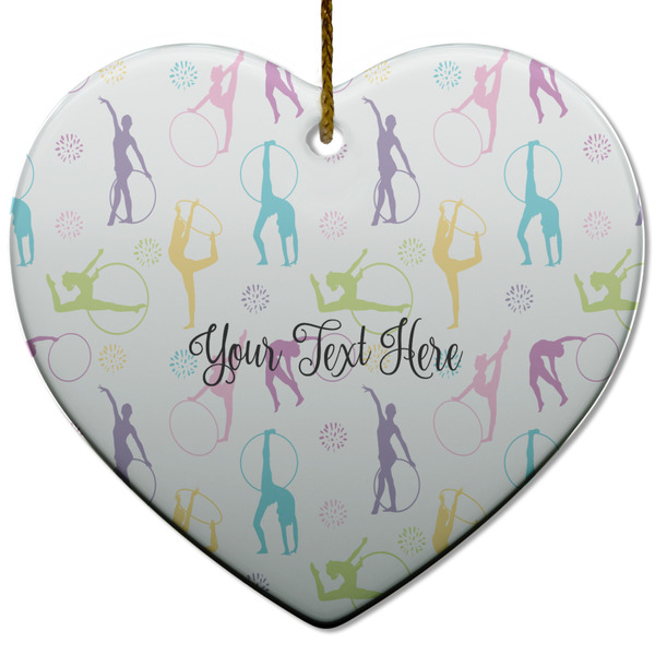 Custom Gymnastics with Name/Text Heart Ceramic Ornament