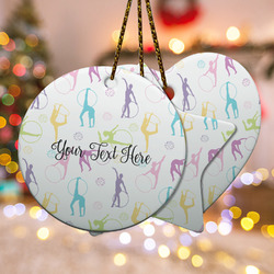 Gymnastics with Name/Text Ceramic Ornament