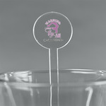 Gymnastics with Name/Text 7" Round Plastic Stir Sticks - Clear