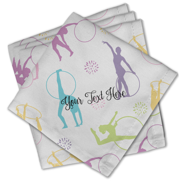 Custom Gymnastics with Name/Text Cloth Cocktail Napkins - Set of 4