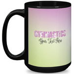 Gymnastics with Name/Text 15 Oz Coffee Mug - Black