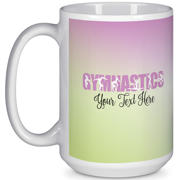 Custom Gymnastics with Name/Text 15 Oz Coffee Mug - White