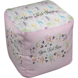Gymnastics with Name/Text Cube Pouf Ottoman - 18" (Personalized)