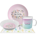 Gymnastics with Name/Text Dinner Set - Single 4 Pc Setting