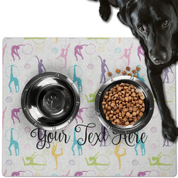 Gymnastics with Name/Text Dog Food Mat - Large