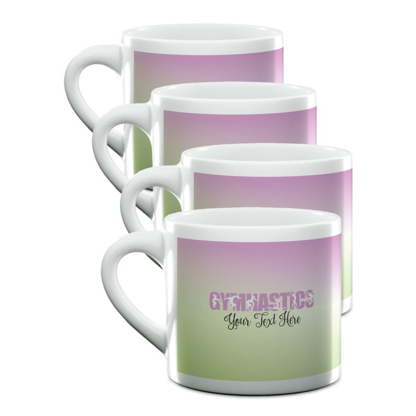 Custom Gymnastics with Name/Text Double Shot Espresso Cups - Set of 4