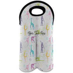 Gymnastics with Name/Text Wine Tote Bag (2 Bottles) (Personalized)