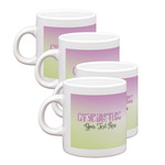 Gymnastics with Name/Text Single Shot Espresso Cups - Set of 4