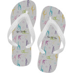 Gymnastics with Name/Text Flip Flops - Large (Personalized)