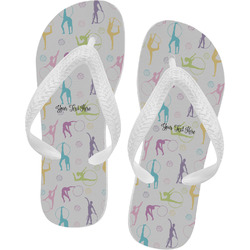 Gymnastics with Name/Text Flip Flops - Small (Personalized)