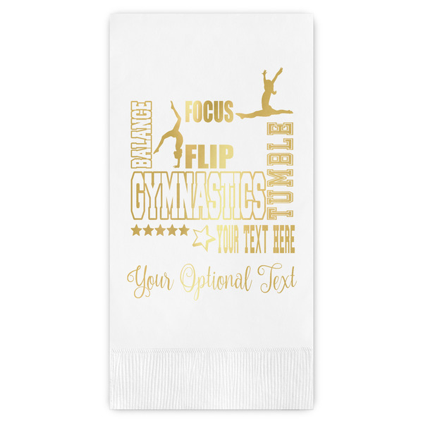 Custom Gymnastics with Name/Text Guest Napkins - Foil Stamped