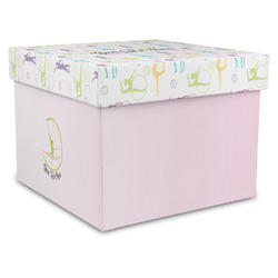 Gymnastics with Name/Text Gift Box with Lid - Canvas Wrapped - XX-Large