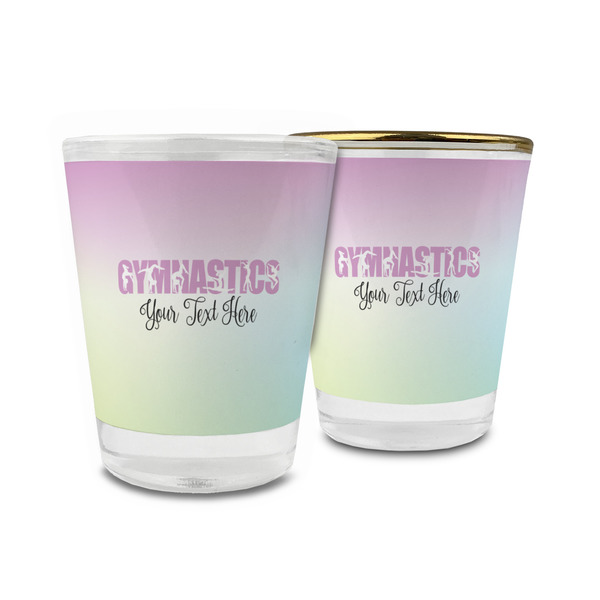 Custom Gymnastics with Name/Text Glass Shot Glass - 1.5 oz