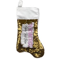 Gymnastics with Name/Text Reversible Sequin Stocking - Gold