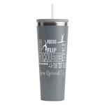 Gymnastics with Name/Text RTIC Everyday Tumbler with Straw - 28oz - Grey - Single-Sided