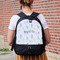 Gymnastics with Name/Text Large Backpack - Black - On Back