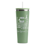 Gymnastics with Name/Text RTIC Everyday Tumbler with Straw - 28oz - Light Green - Double-Sided