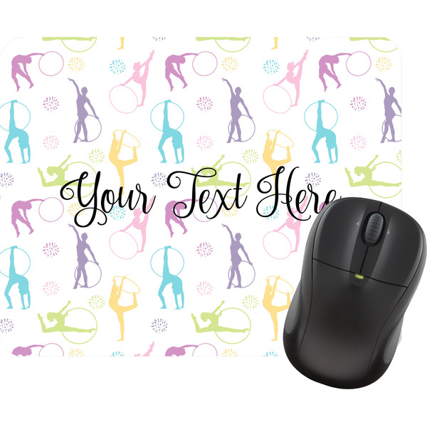 Custom Gymnastics with Name/Text Rectangular Mouse Pad (Personalized)