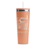 Gymnastics with Name/Text RTIC Everyday Tumbler with Straw - 28oz - Peach - Single-Sided