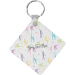 Gymnastics with Name/Text Diamond Plastic Keychain