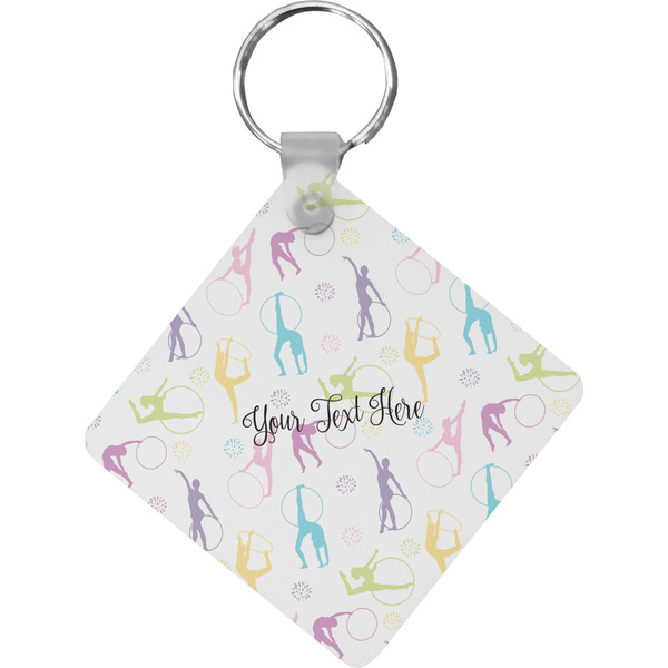 Custom Gymnastics with Name/Text Diamond Plastic Keychain