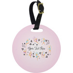 Gymnastics with Name/Text Plastic Luggage Tag - Round