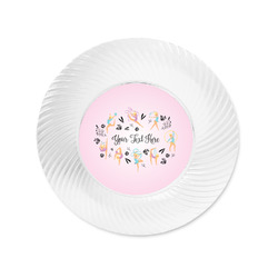 Gymnastics with Name/Text Plastic Party Appetizer & Dessert Plates - 6"