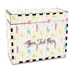 Gymnastics with Name/Text Wood Recipe Box - Full Color Print