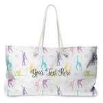 Gymnastics with Name/Text Large Tote Bag with Rope Handles