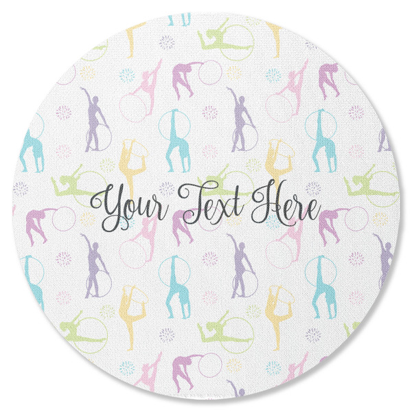 Custom Gymnastics with Name/Text Round Rubber Backed Coaster (Personalized)