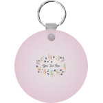 Gymnastics with Name/Text Round Plastic Keychain