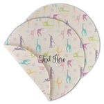 Gymnastics with Name/Text Round Linen Placemat - Double Sided - Set of 4