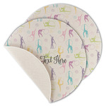 Gymnastics with Name/Text Round Linen Placemat - Single Sided - Set of 4