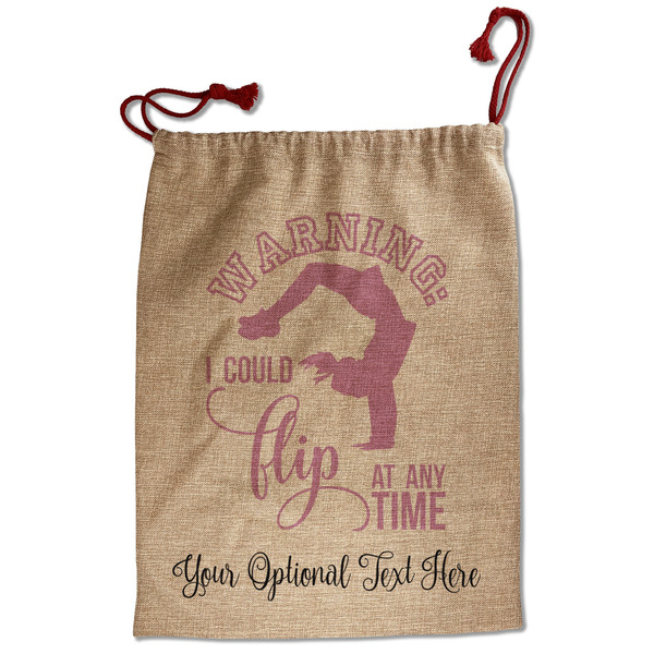 Custom Gymnastics with Name/Text Santa Sack - Front